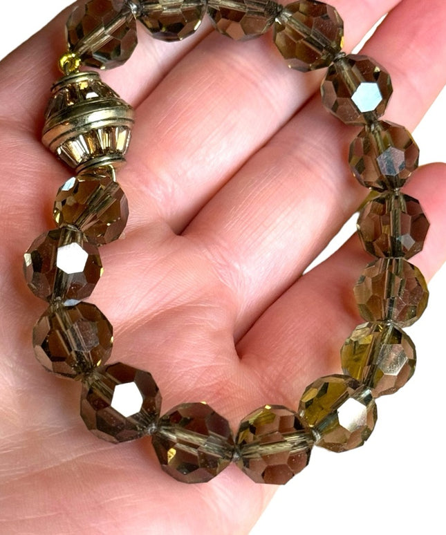 Retired Heidi Daus chunky bead crystal bracelet 11mm