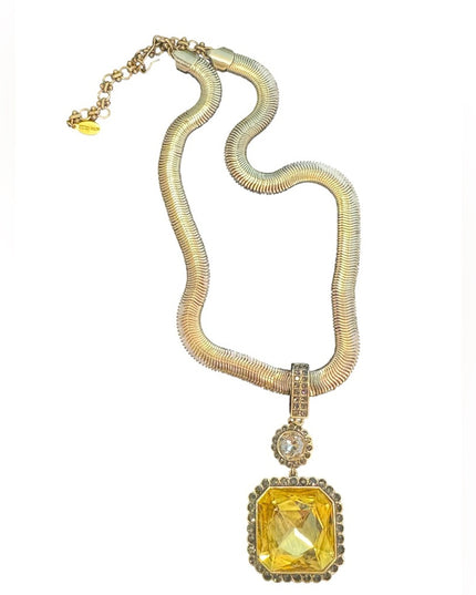 HEIDI DAUS "Breakfast at Heidi's" Jonquil Canary Crystal Enhancer Necklace NIB