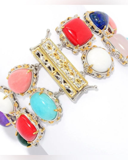 Gems En Vogue Michael Valitutti Multicolor Gemstone Bracelet Sterling 18k Gold