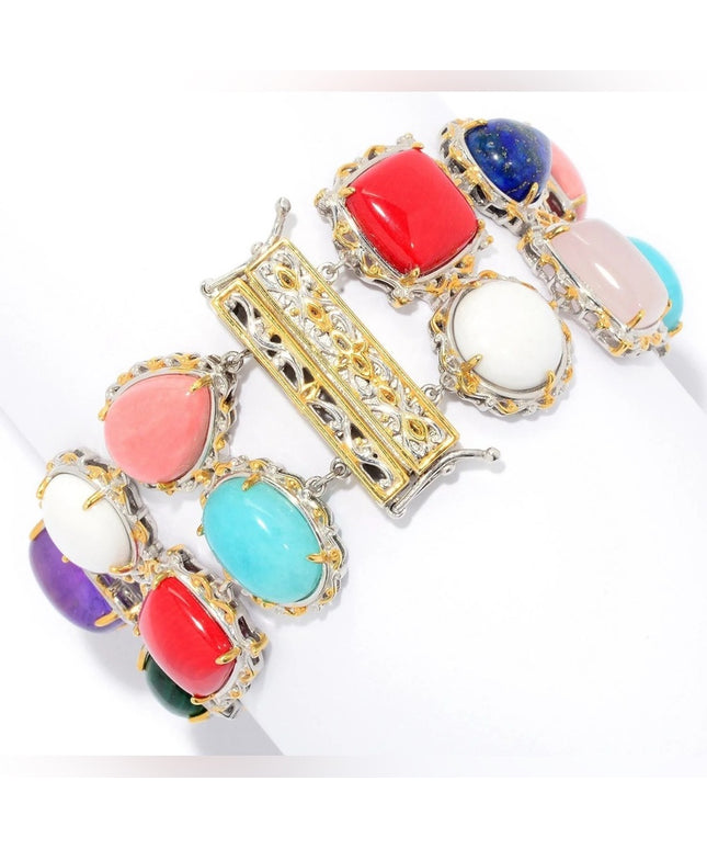 Gems En Vogue Michael Valitutti Multicolor Gemstone Bracelet Sterling 18k Gold