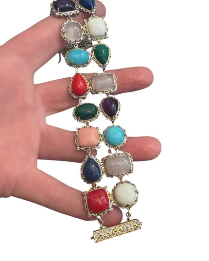 Gems En Vogue Michael Valitutti Multicolor Gemstone Bracelet Sterling 18k Gold