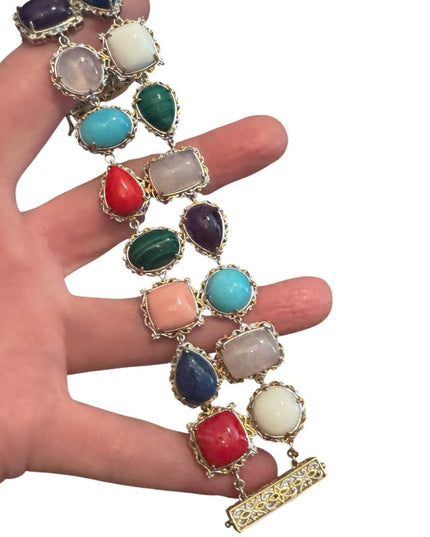 Gems En Vogue Michael Valitutti Multicolor Gemstone Bracelet Sterling 18k Gold
