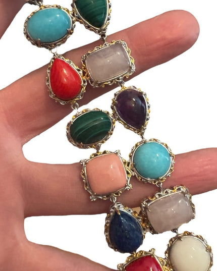 Gems En Vogue Michael Valitutti Multicolor Gemstone Bracelet Sterling 18k Gold