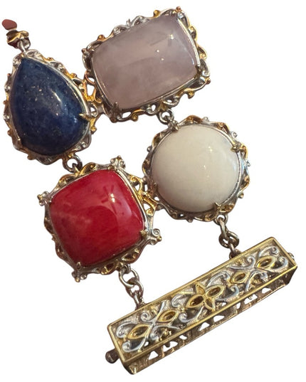 Gems En Vogue Michael Valitutti Multicolor Gemstone Bracelet Sterling 18k Gold