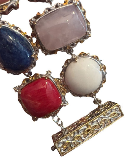 Gems En Vogue Michael Valitutti Multicolor Gemstone Bracelet Sterling 18k Gold