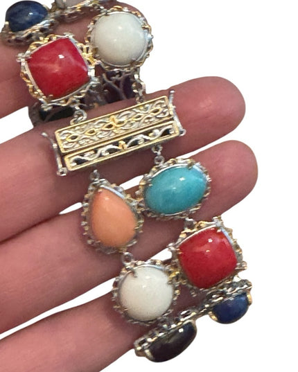 Gems En Vogue Michael Valitutti Multicolor Gemstone Bracelet Sterling 18k Gold