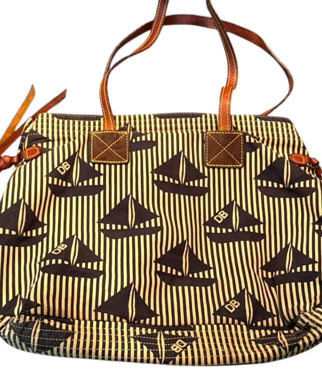 Retired Dooney Bourke Nautical Print purse Shoulder bag - Brown and Black