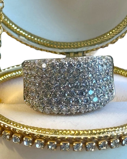 Lovely JSWJ CZ sterling silver cigar band ring sz 9