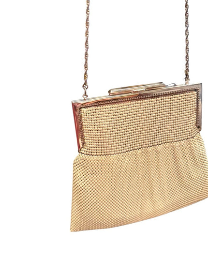 Elegant Vintage Mid Century Creme Mesh Evening Bag Purse in Original Box