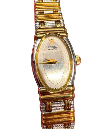 Vintage Seiko Two-Tone Gokd & Silver  Women's Timepiece watch Like New 6”
