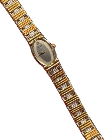 Vintage Seiko Two-Tone Gokd & Silver  Women's Timepiece watch Like New 6”