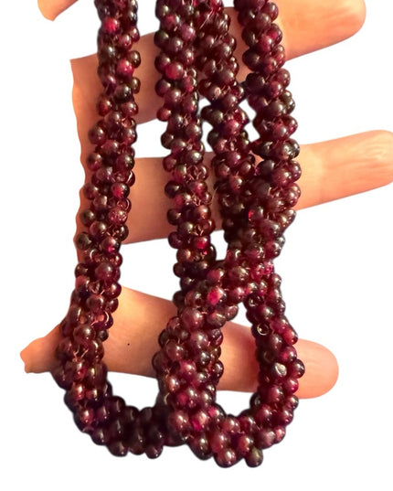 Vintage BOHEMIAN GARNET Continuous Cluster Necklace- Natural Gems Stunning