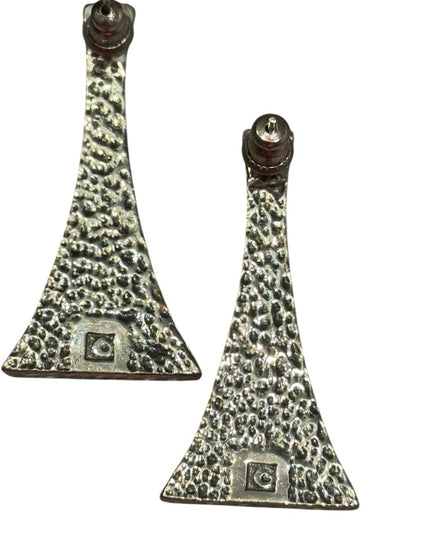 Vintage Mid Century Modernist Darveau Silver earrings Rare
