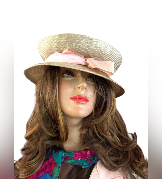Elegant Cream Travel Hat Lilliput lovely Straw Lays Flat in Luggage