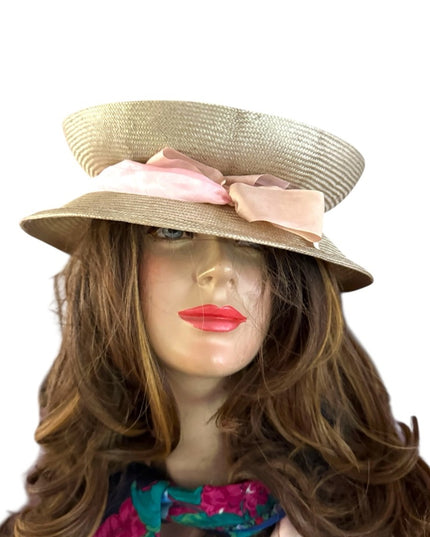 Elegant Cream Travel Hat Lilliput lovely Straw Lays Flat in Luggage