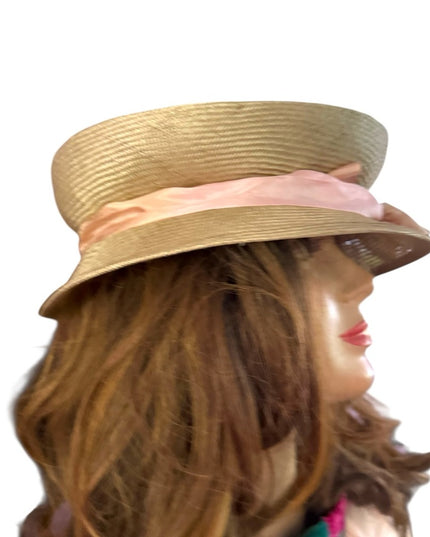 Elegant Cream Travel Hat Lilliput lovely Straw Lays Flat in Luggage