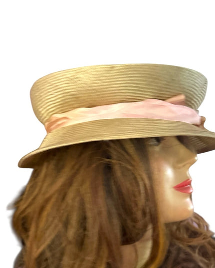 Elegant Cream Travel Hat Lilliput lovely Straw Lays Flat in Luggage