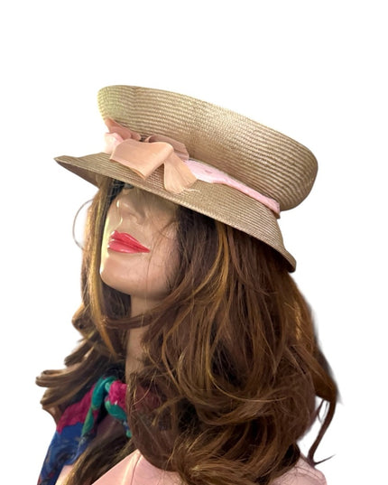 Elegant Cream Travel Hat Lilliput lovely Straw Lays Flat in Luggage
