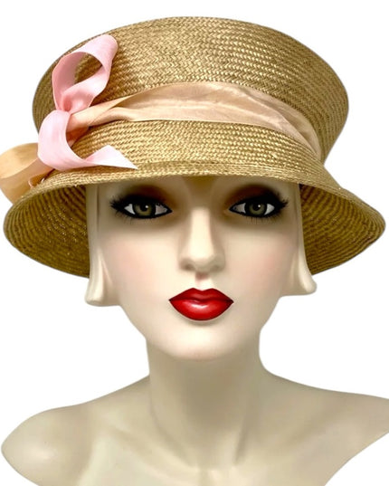 Elegant Cream Travel Hat Lilliput lovely Straw Lays Flat in Luggage