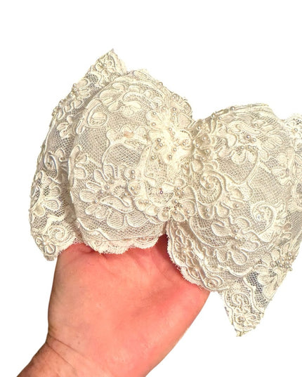 Vintage Lace Women's Girls Hair BOW Accessory Event Wedding, Easter Facinator