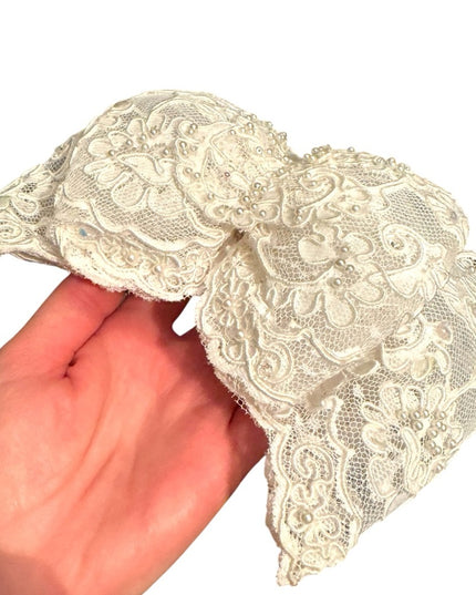 Vintage Lace Women's Girls Hair BOW Accessory Event Wedding, Easter Facinator
