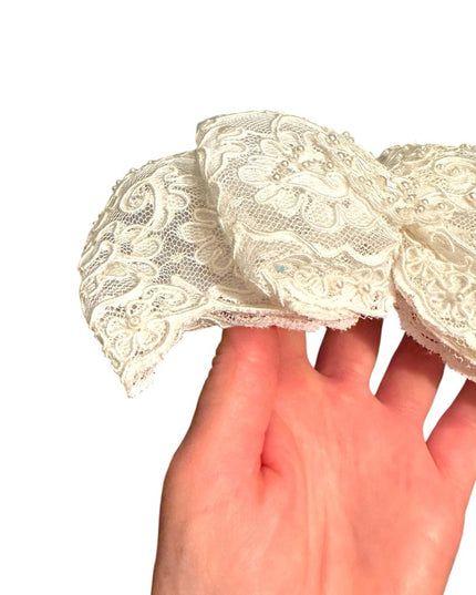 Vintage Lace Women's Girls Hair BOW Accessory Event Wedding, Easter Facinator