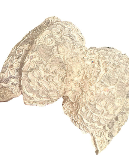 Vintage Lace Women's Girls Hair BOW Accessory Event Wedding, Easter Facinator