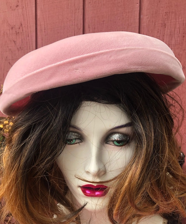 Vintage Hat 1960s pastel pink facinator cosmo High Society