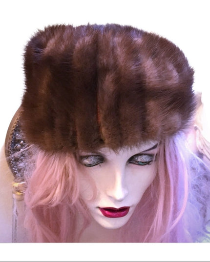 Vintage Simpsons PILL BOX  Mink fur hat Sz Large