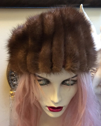 Vintage Simpsons PILL BOX  Mink fur hat Sz Large