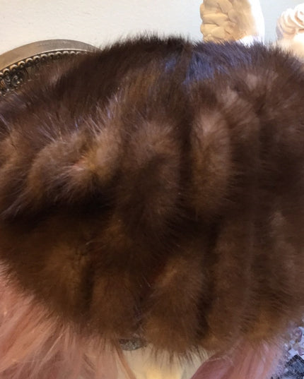 Vintage Simpsons PILL BOX  Mink fur hat Sz Large