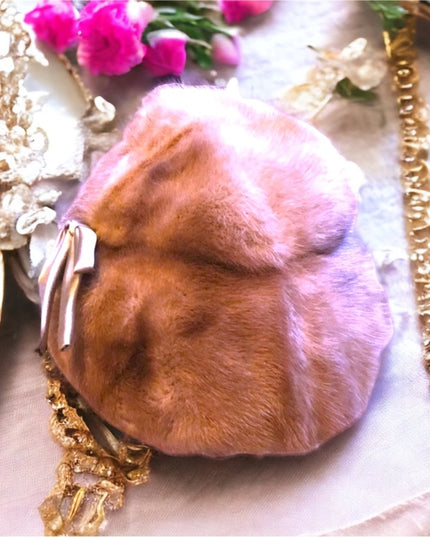 Vintage Eatons Mink Fur hat with bow Sz Small