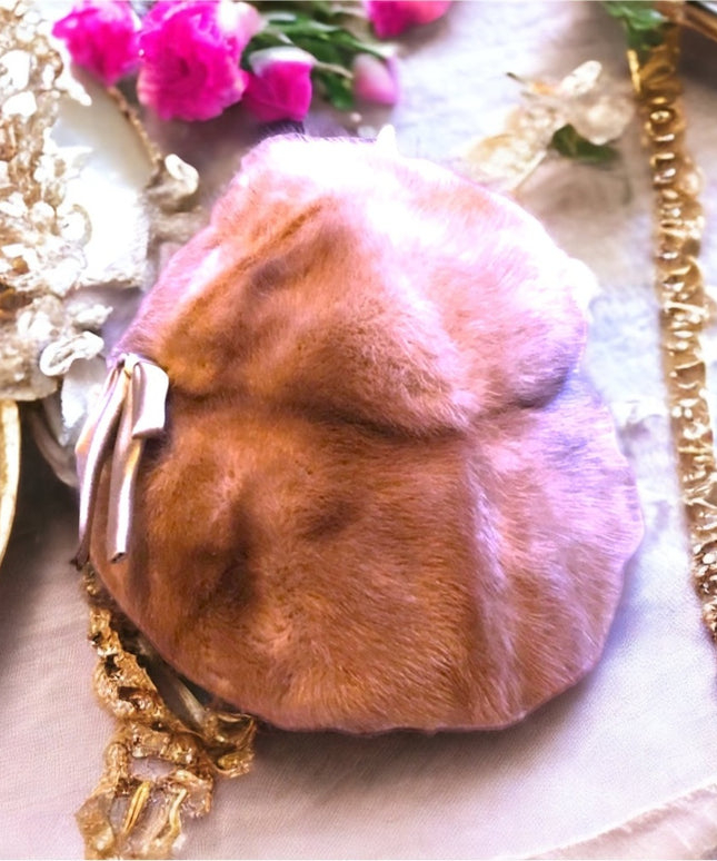 Vintage Eatons Mink Fur hat with bow Sz Small
