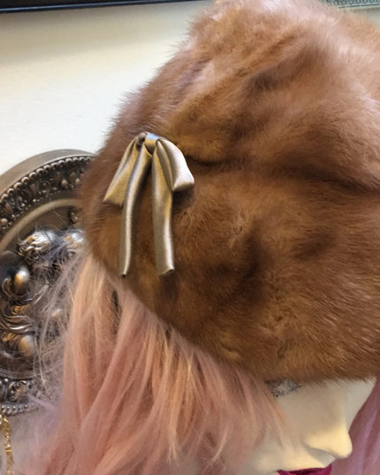 Vintage Eatons Mink Fur hat with bow Sz Small
