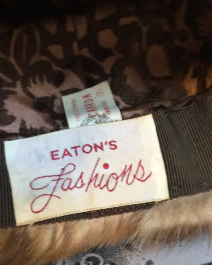 Vintage Eatons Mink Fur hat with bow Sz Small