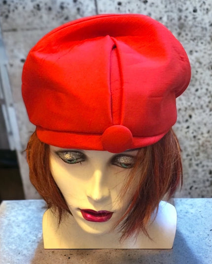 Vintage 1940s Orange silk fancy hat Beauty!