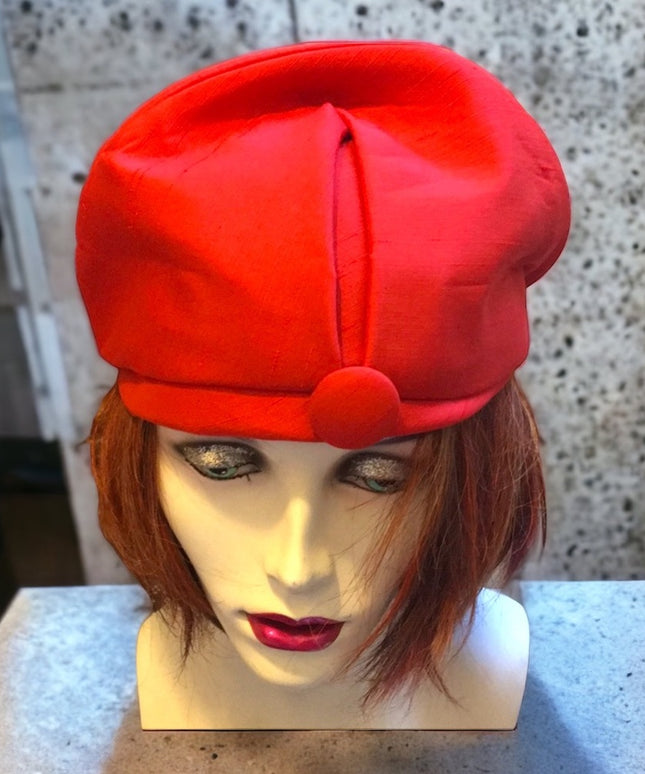 Vintage 1940s Orange silk fancy hat Beauty!