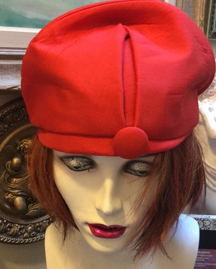 Vintage 1940s Orange silk fancy hat Beauty!