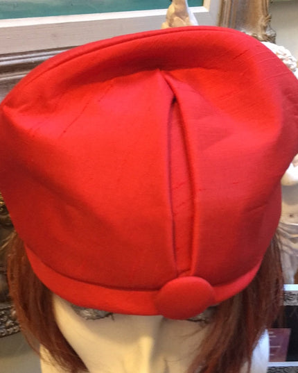 Vintage 1940s Orange silk fancy hat Beauty!