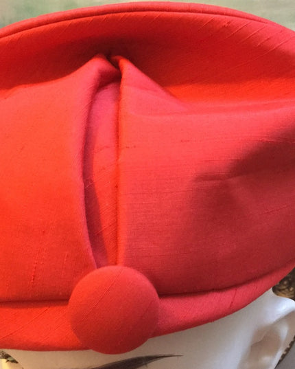 Vintage 1940s Orange silk fancy hat Beauty!