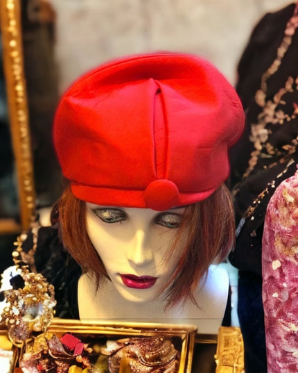 Vintage 1940s Orange silk fancy hat Beauty!