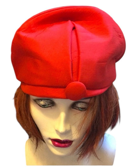 Vintage 1940s Orange silk fancy hat Beauty!