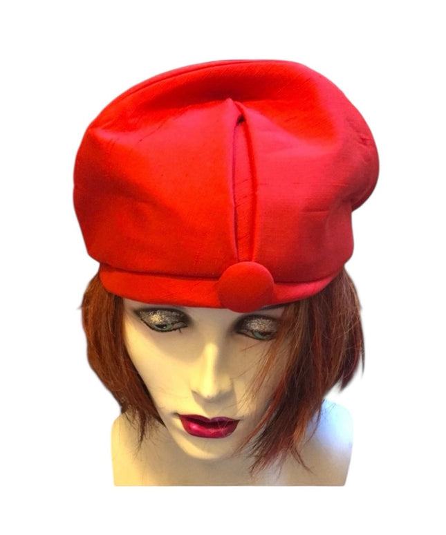 Vintage 1940s Orange silk fancy hat Beauty!