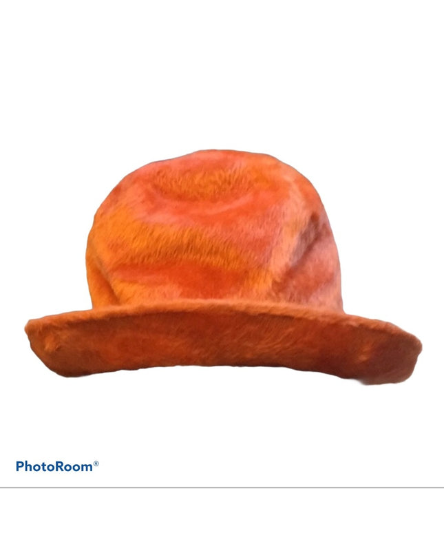 - Vintage Orange Designer High Society Fun Fashion felt HAT Cloche SM