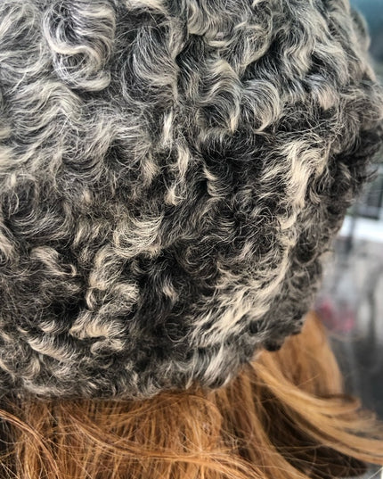 VinTage silver Persian curly lamb fur hat medium Stunning