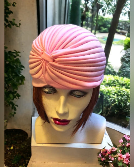 Vintage Pink Turban hat  OS Beautiful Lovely