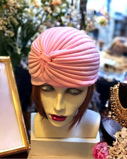 Vintage Pink Turban hat  OS Beautiful Lovely
