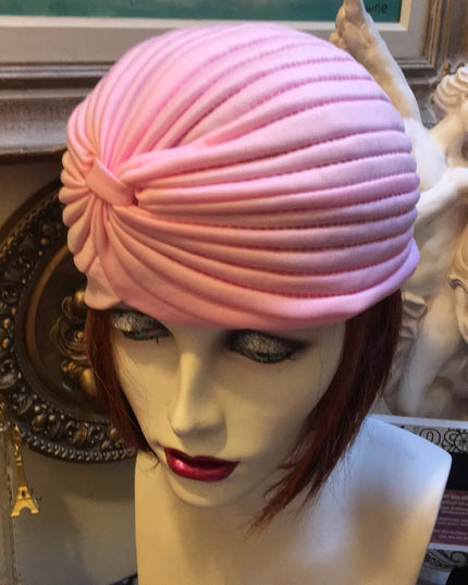Vintage Pink Turban hat  OS Beautiful Lovely