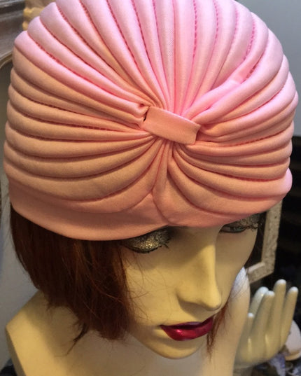 Vintage Pink Turban hat  OS Beautiful Lovely