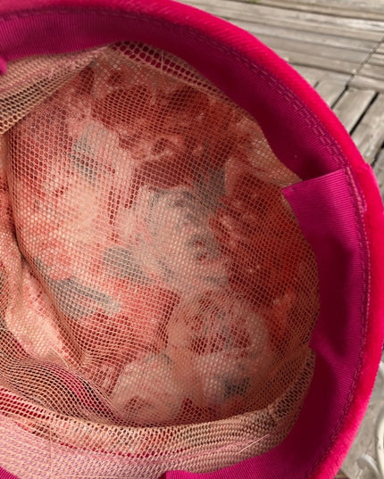 Vintage Mid Century 1950s turban style hat velvet fuscia High Society Bucket